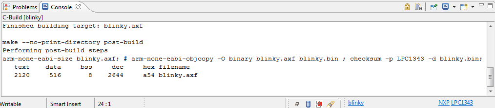 Окно с результатом сборки проекта
