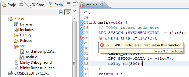Подсветка ошибок в окне редактора кода