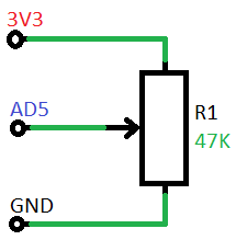 Схема подключения потенциометра
