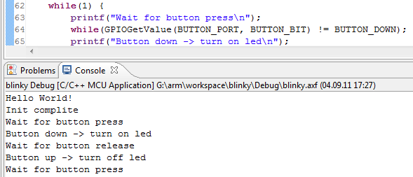 Вывод в консоль из микроконтроллера
